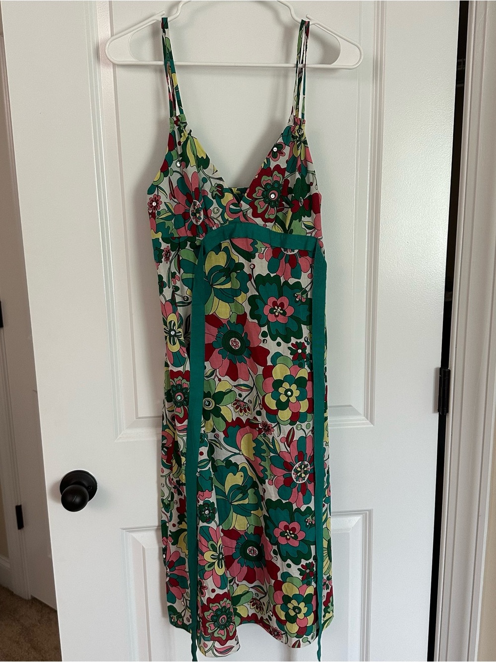 Vintage Handmade Empire Waist Floral Midi Dress